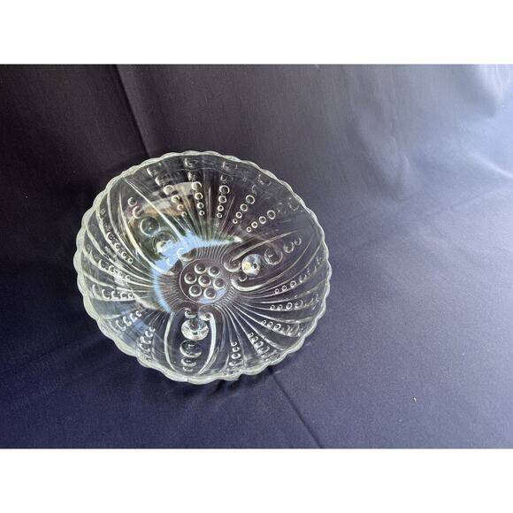 Vintage Anchor Hocking Burple Inspiration Clear Glass 3 Toed Berry Dessert Bowl - Picture 3 of 8